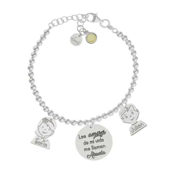 Pulsera mi historia plata 925mm bolas amores