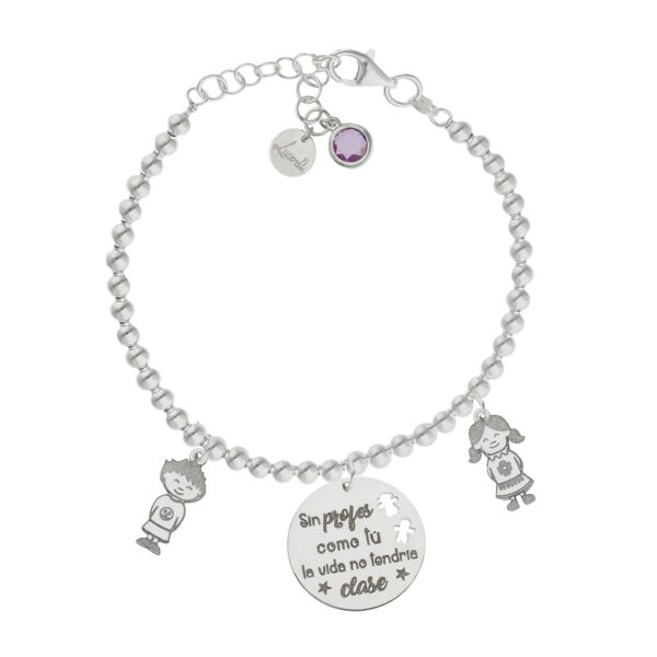 Pulsera mi historia plata 925mm bolas profe