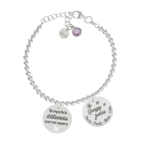 Pulsera mi historia plata 925mm bolas distancia