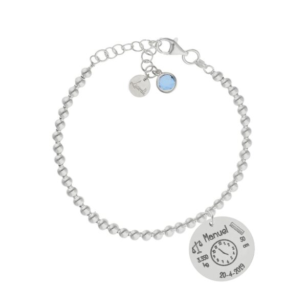 Pulsera mi historia plata 925mm bolas natalicio