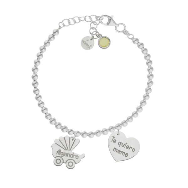 Pulsera mi historia plata 925mm bolas carrito