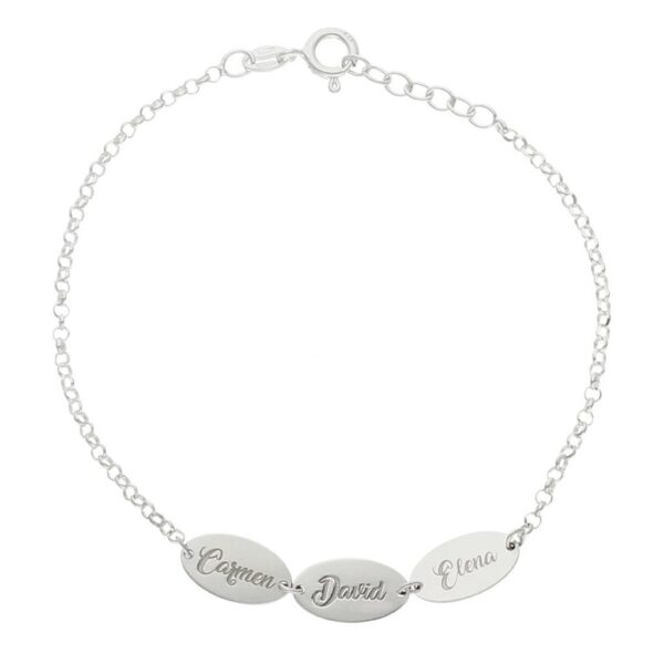 Pulsera plata 925mm chapas oval