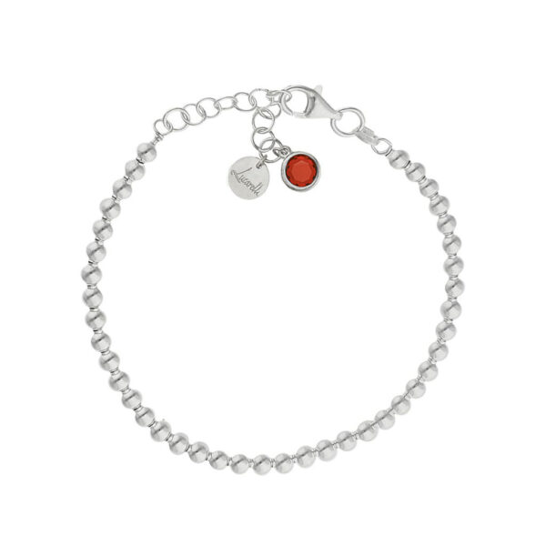 Pulsera mi historia plata 925mm bolas - rojo