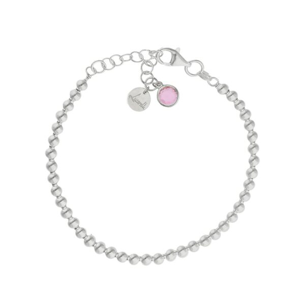 Pulsera mi historia plata 925mm bolas - rosa