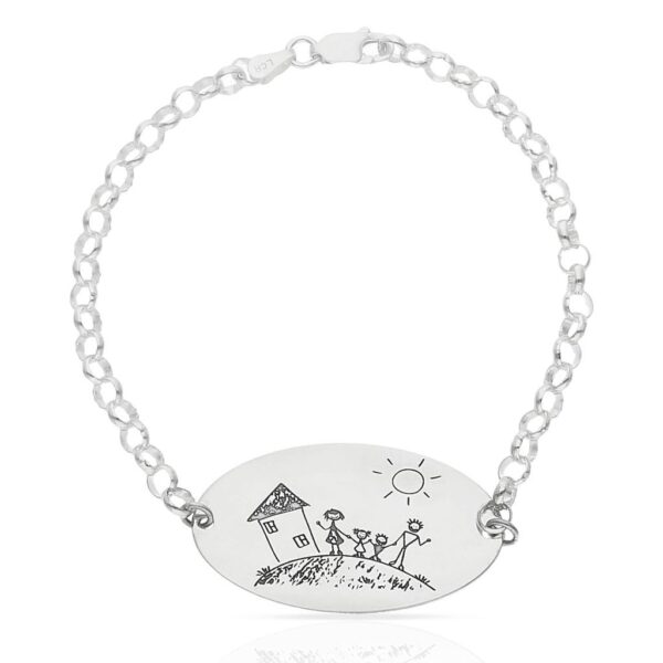Pulsera dibujasueños chapa ovalada plata 925mm