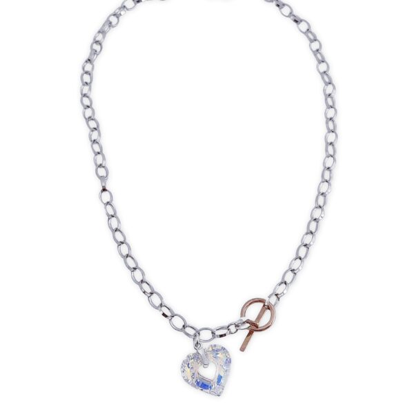 Collar plata 925mm corazon