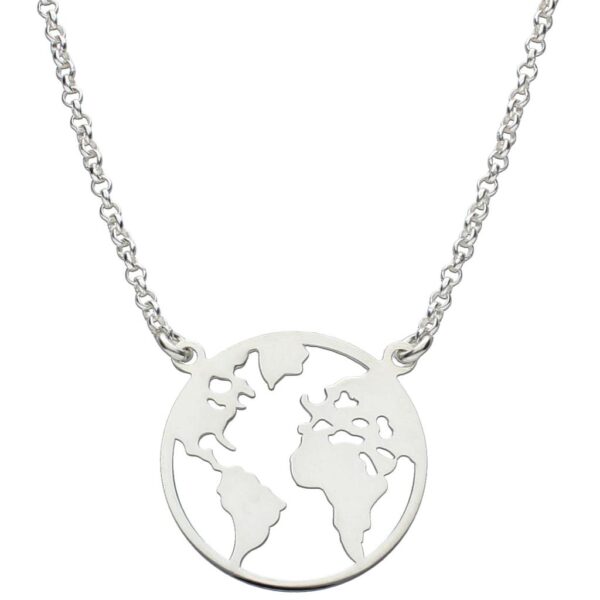 Gargantilla plata 925mm mundo - 22mm
