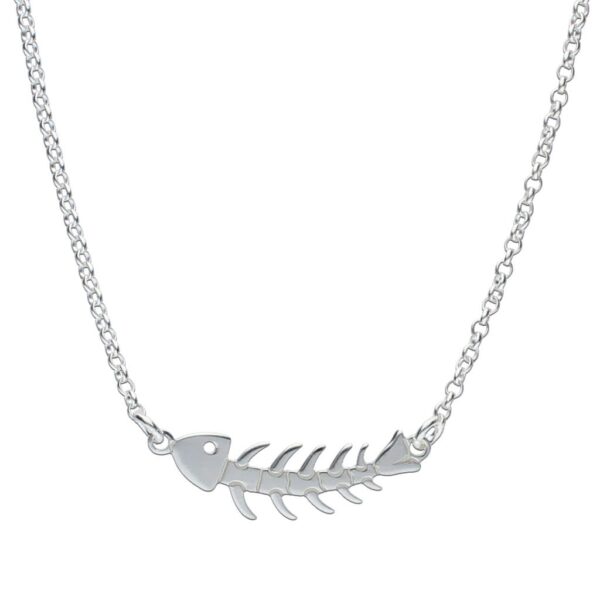 Gargantilla plata 925mm raspa pez