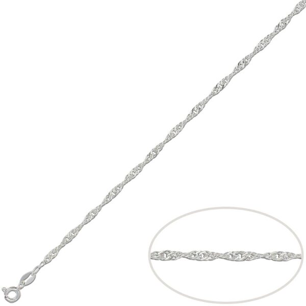 Cadena plata 925mm singapur - 2.50mm