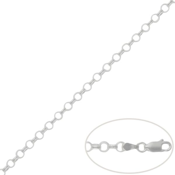 Cadena plata 925mm rolot - 4mm