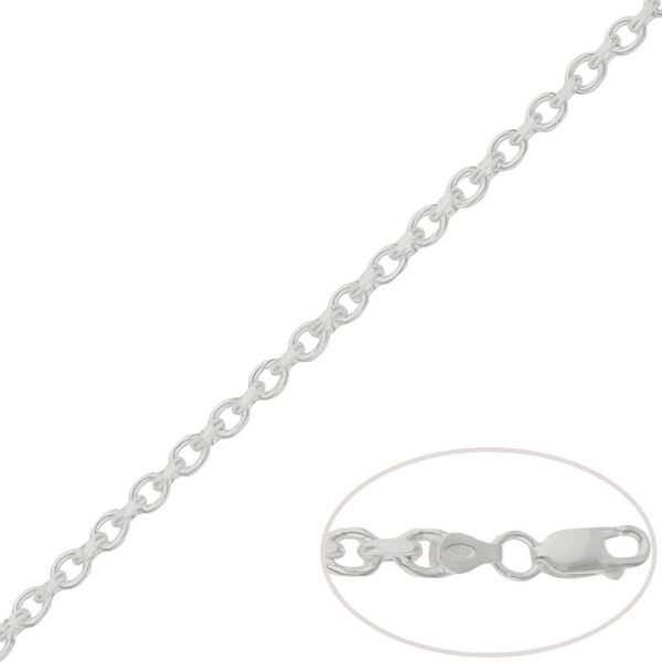Cadena plata 925mm rolot 4 caras - 4mm