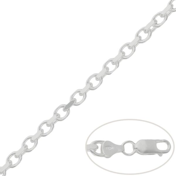 Cadena plata 925mm rolot 4 caras - 5.50mm