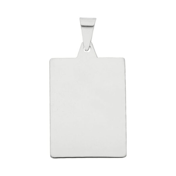 Placa plata 925mm rectangular pequeña - 20x27mm