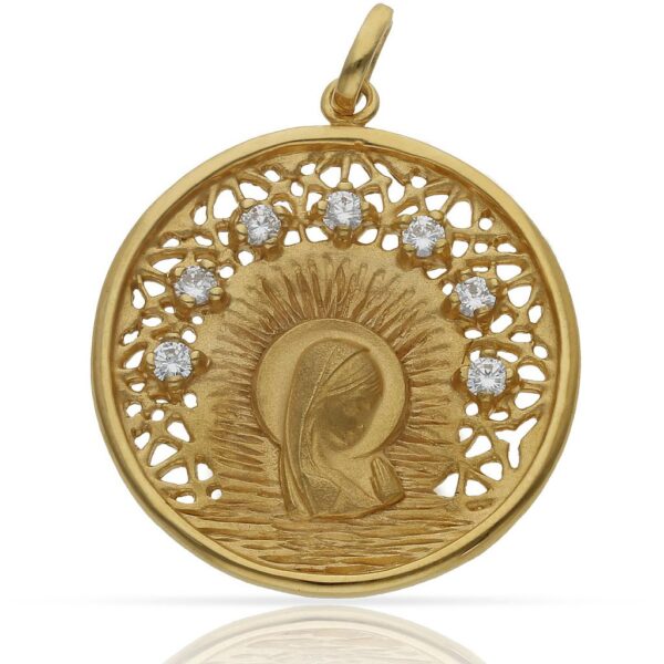 Medalla plata chapada oro virgen niña - 30mm *** agotado temporalmente