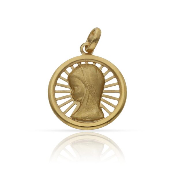 Medalla plata chapada oro virgen niña - 18mm