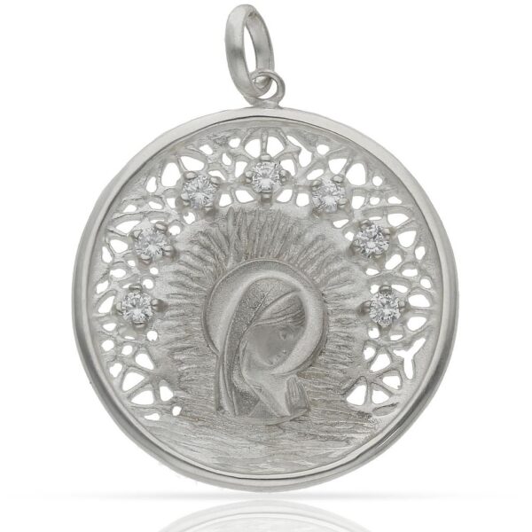 Medalla plata 925mm virgen niña - 30mm