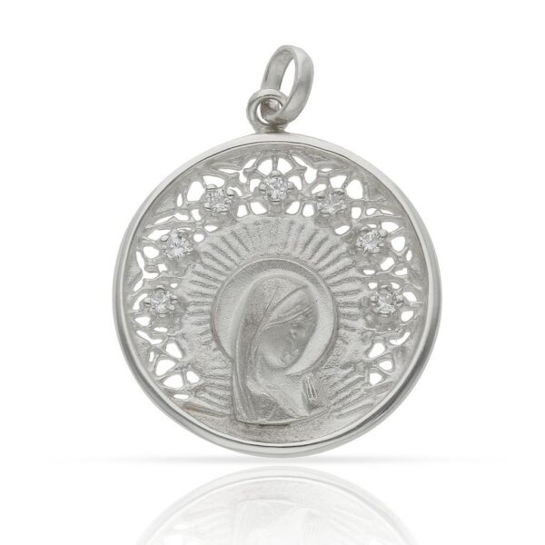 Medalla plata 925mm virgen niña - 25mm