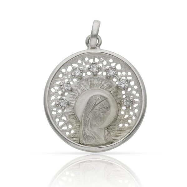 Medalla plata 925mm virgen niña - 22mm