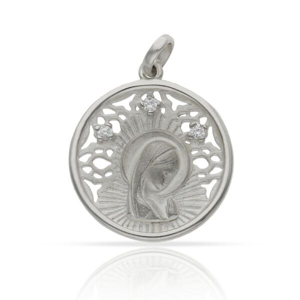 Medalla plata 925mm virgen niña - 22mm