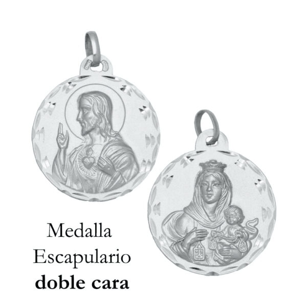 Medalla plata 925mm escapulario - 18mm