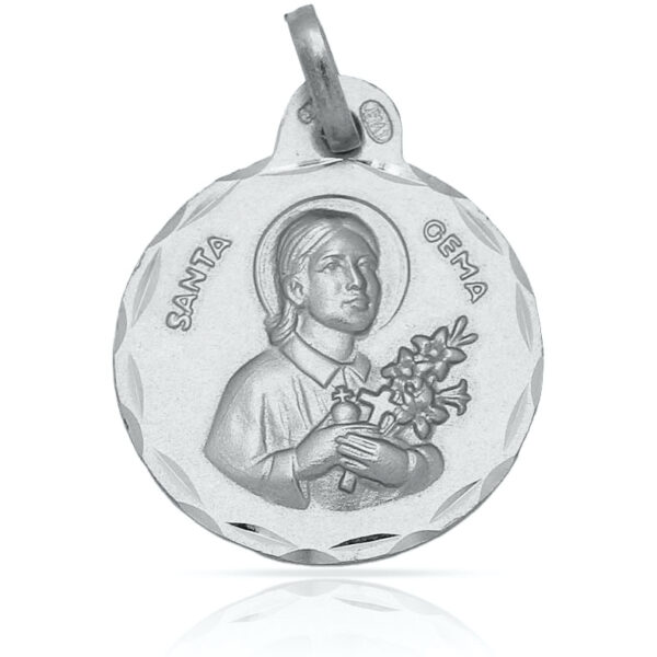 Medalla plata 925mm santa gema - 19mm
