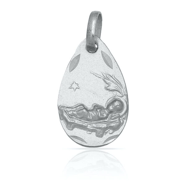Medalla plata 925mm niño en paja - 11x18mm