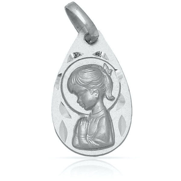 Medalla plata 925mm virgen niña - 13x22mm