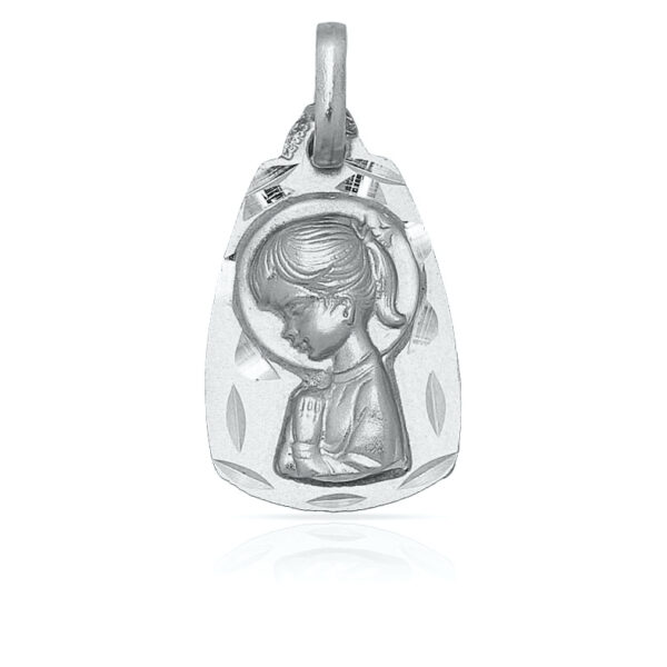 Medalla plata 925mm virgen niña - 11x18mm