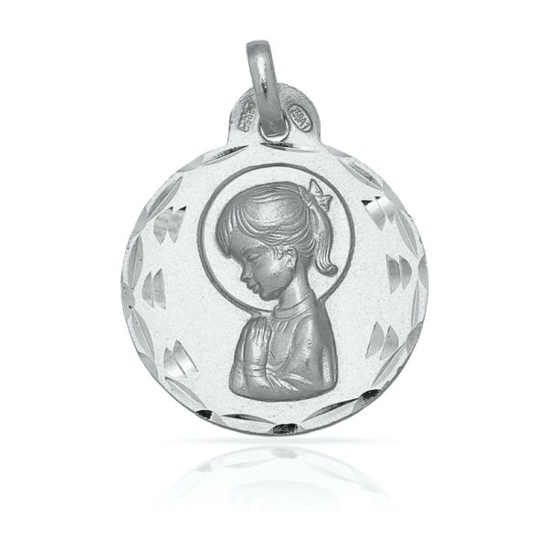 Medalla plata 925mm virgen niña - 17mm