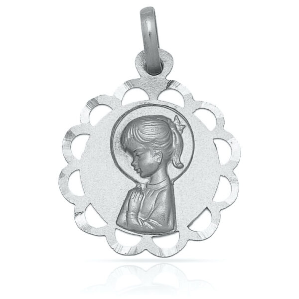Medalla plata 925mm virgen niña - 17mm