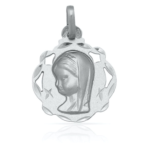 Medalla plata 925mm virgen niña - 17x20mm
