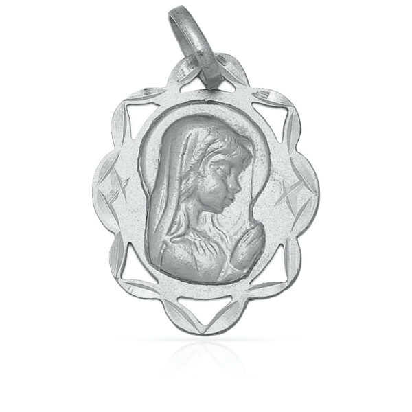 Medalla plata 925mm virgen niña - 16x20mm