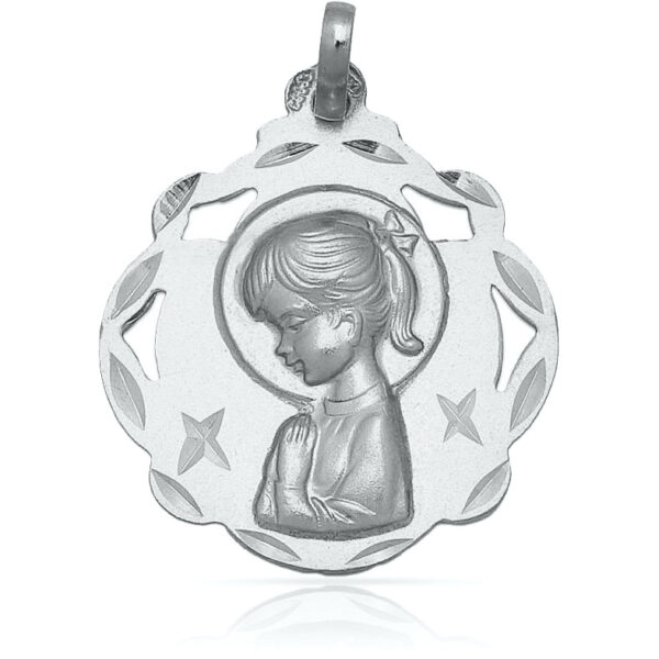 Medalla plata 925mm virgen niña - 20x23mm