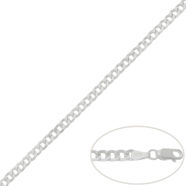 Cadena plata 925mm barbada - 4mm