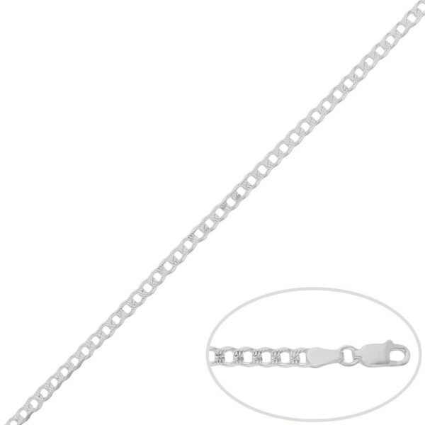 Cadena plata 925mm barbada - 3mm
