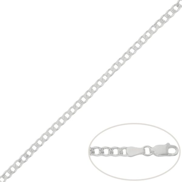 Cadena plata 925mm barbada tallada - 4mm
