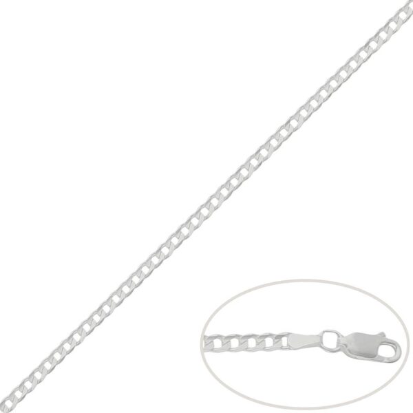 Cadena plata 925mm barbada - 3mm