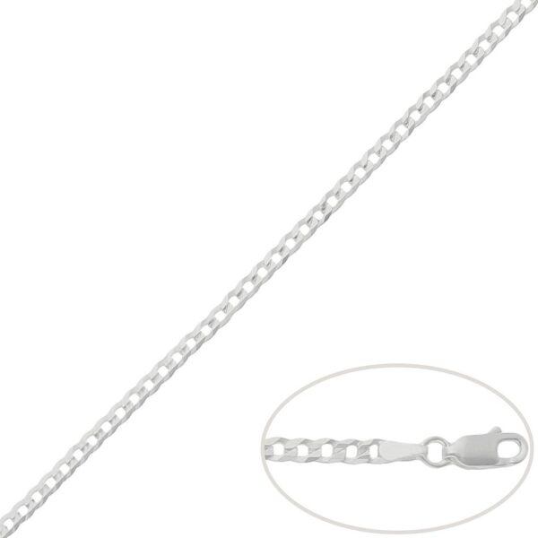 Cadena plata 925mm barbada - 3mm