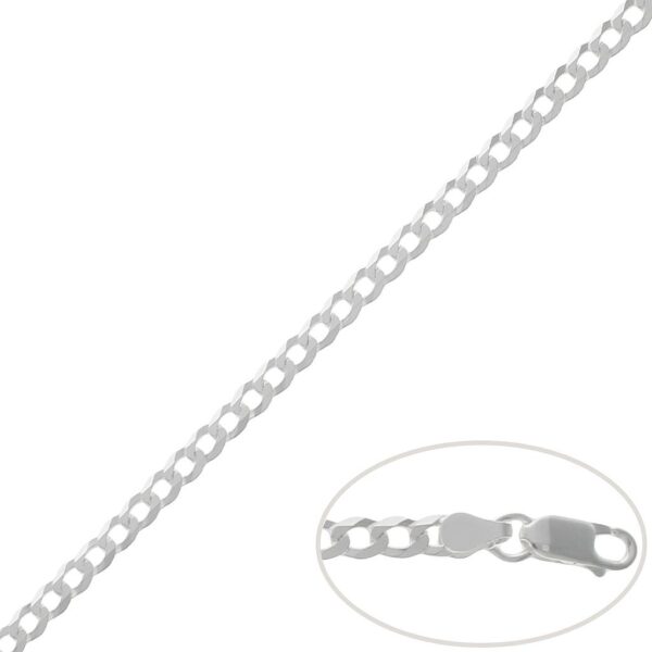 Cadena plata 925mm barbada - 3.50mm