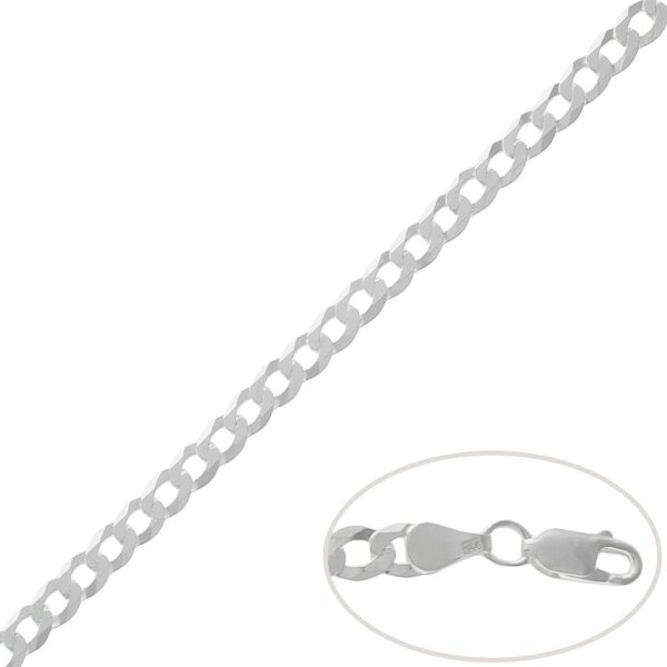 Cadena plata 925mm barbada - 5mm