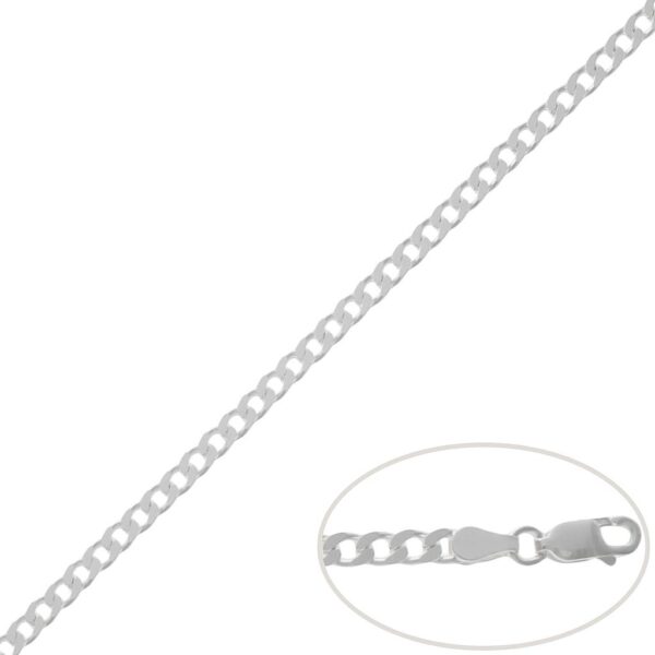 Cadena plata 925mm barbada - 4mm