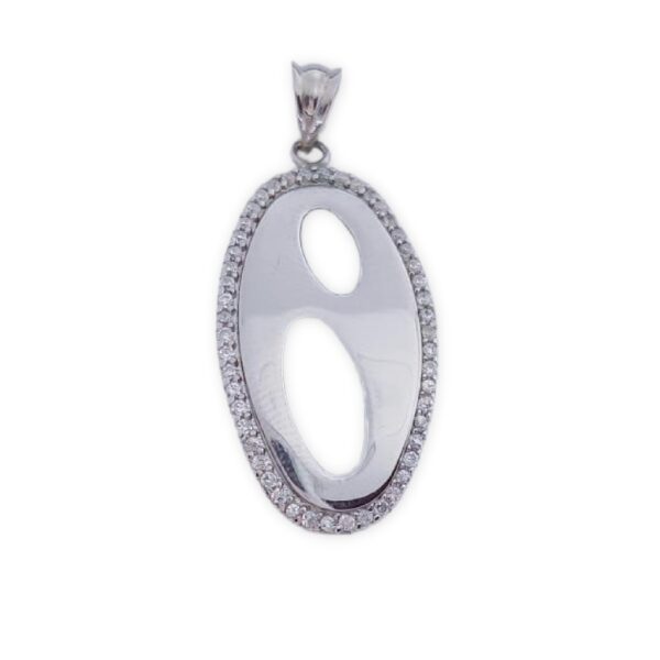 Colgante plata 925mm ovalado circonitas