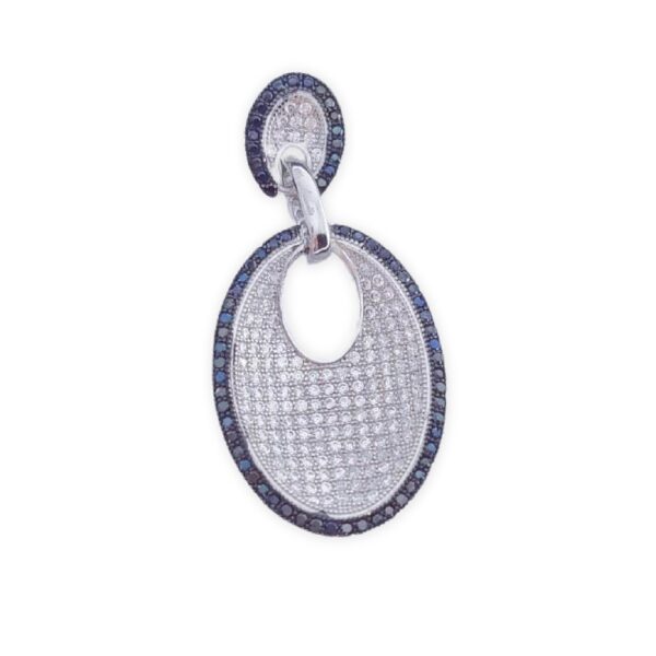 Colgante plata 925mm circonitas negras