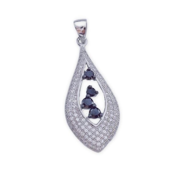 Colgante plata 925mm circonitas negras