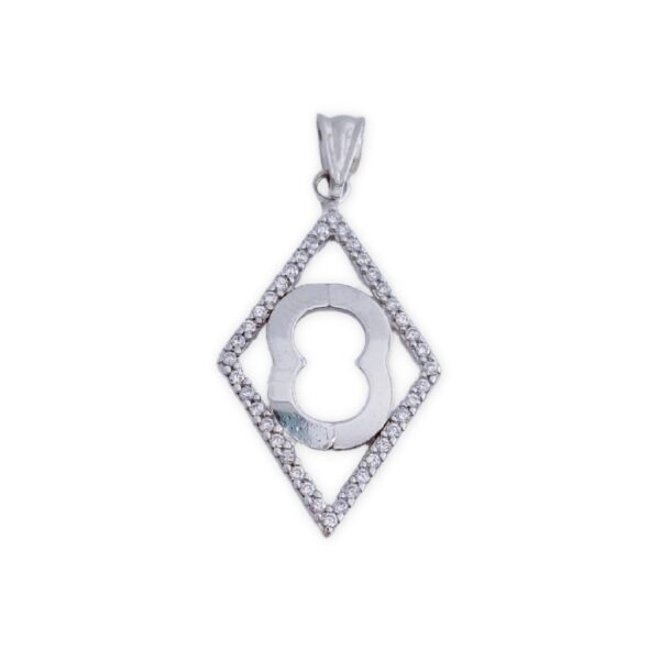 Colgante plata 925mm rombo circonitas