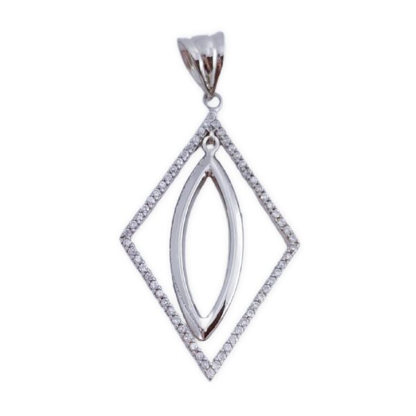 Colgante plata 925mm rombo circonitas