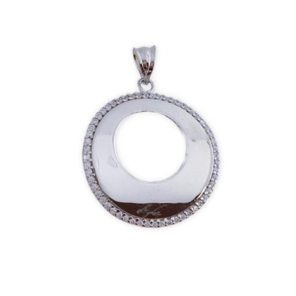 Colgante plata 925mm circulo circonitas
