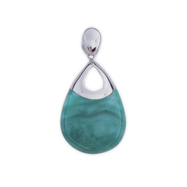Colgante plata 925mm resina verde