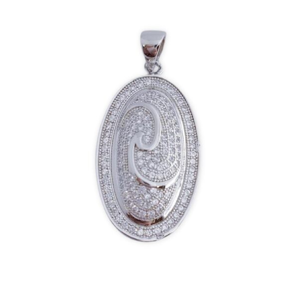 Colgante plata 925mm ovalado circonitas
