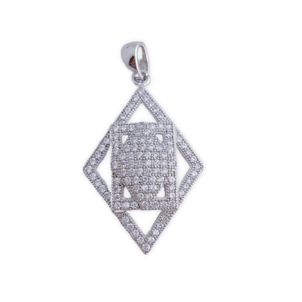 Colgante plata 925mm rombo circonitas